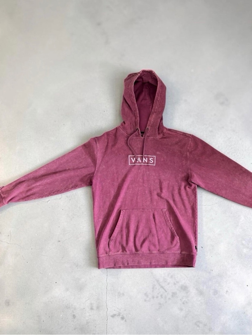 Vans Men's Burgundy Crewneck Hoodie with Chest Logo
